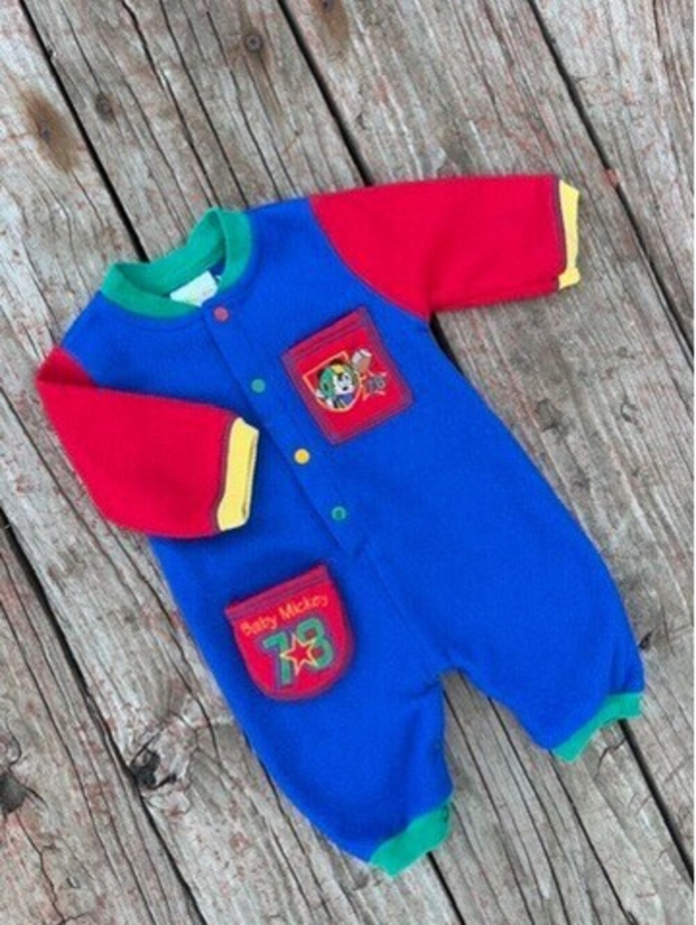 Vintage Colorblock Baby Mickey Disney Romper